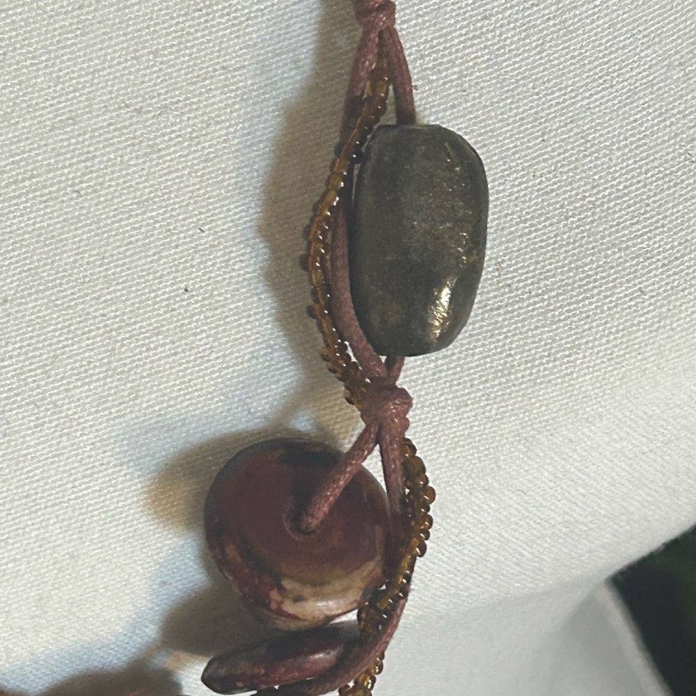 Vintage Chunky Genuine Amber & Coconut Shell Beaded Necklace - Picture 2 of 5